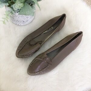 [First Editions] Brown Taupe Classic Genuine Leather Loafers